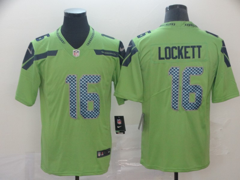 Men's Seattle Seahawks Tyler Lockett #16 Green Jersey
